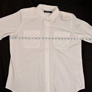 Ralph Lauren Long Roll-Tab Sleeve Button Front Cotton Shirt
